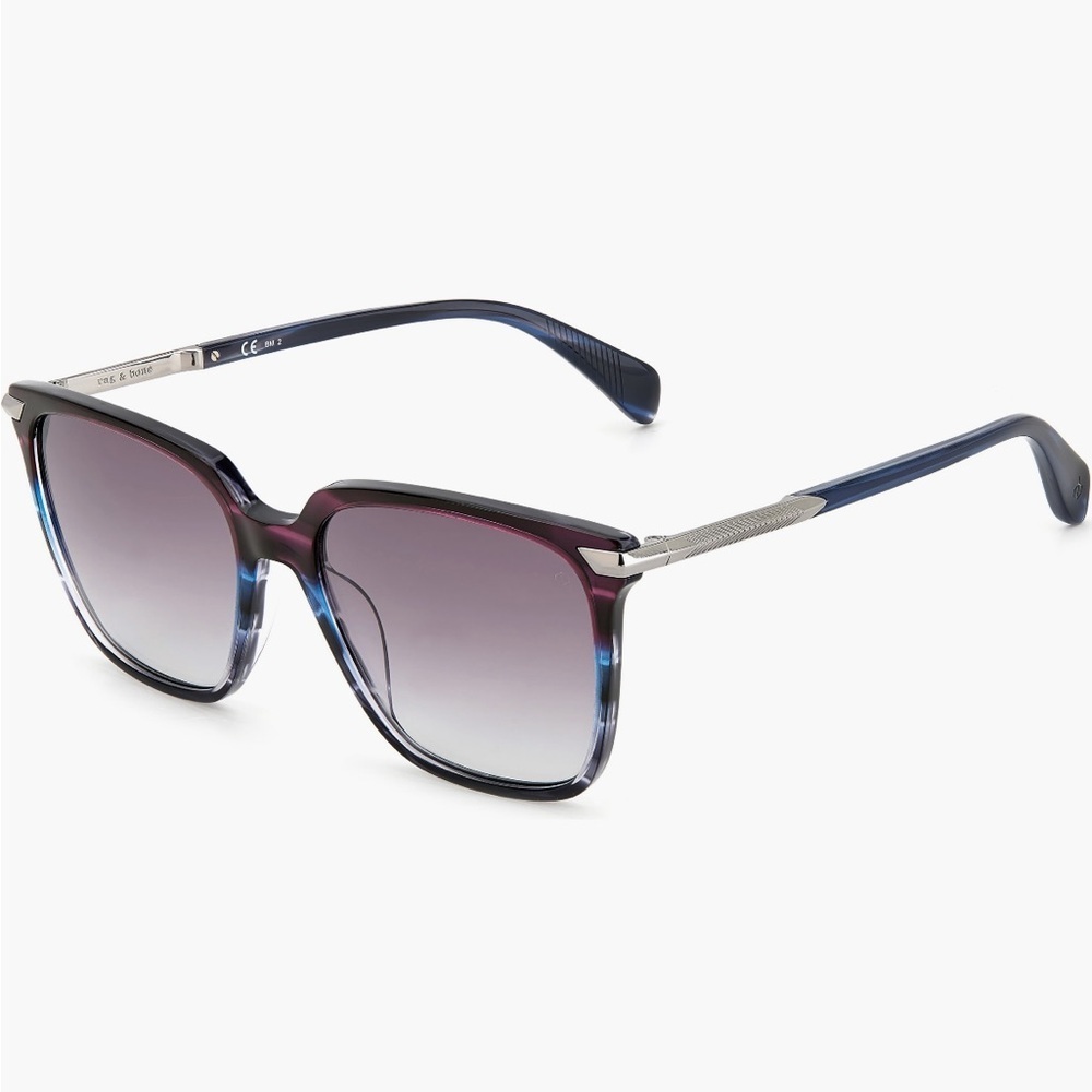 rag & bone 55mm Gradient Rectangle Sunglasses in Blue Violet NWT
